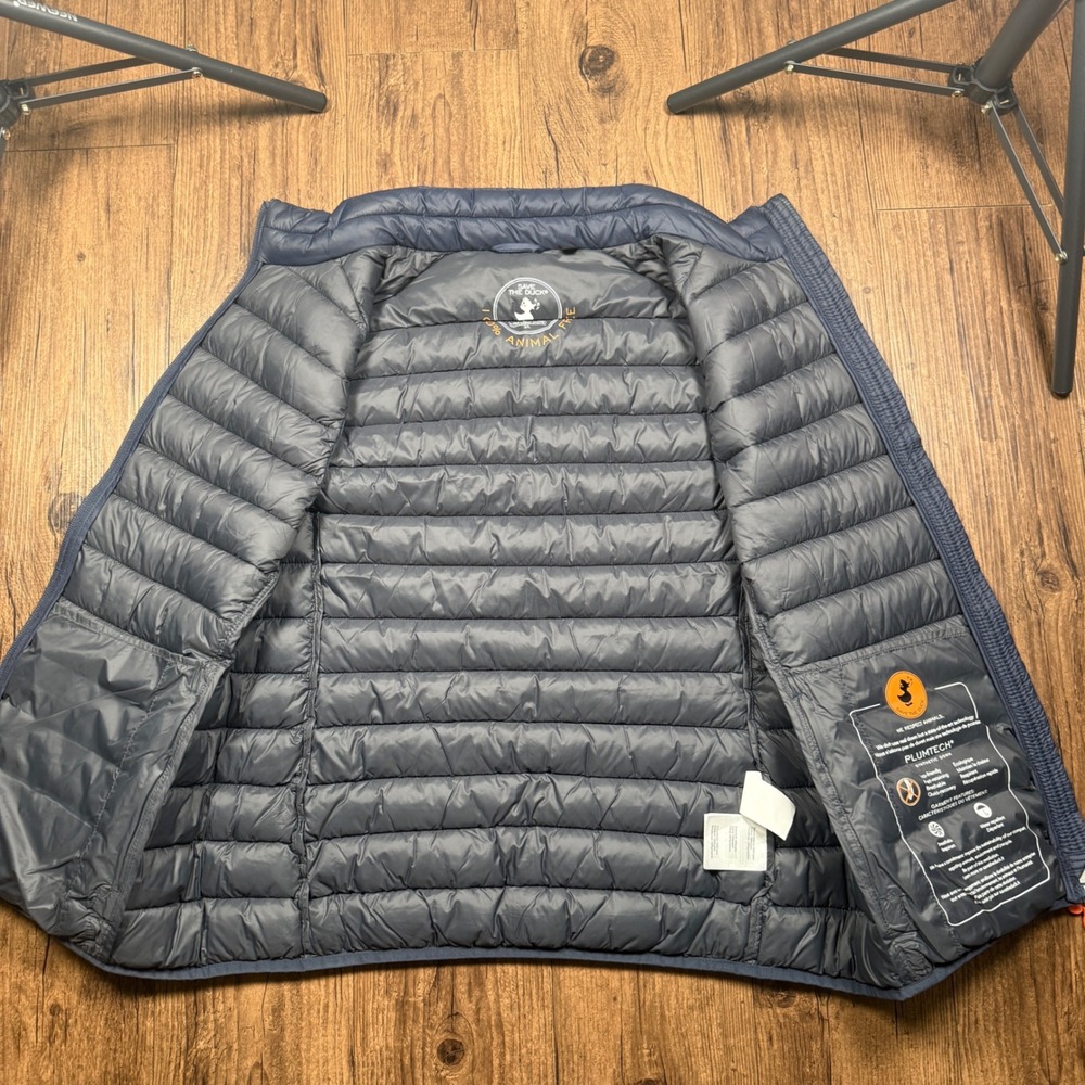 Save The Duck Ultra Light Jacket Puffer Vest Mens L Navy Blue Plumtech Gorpcore - Picture 5 of 11